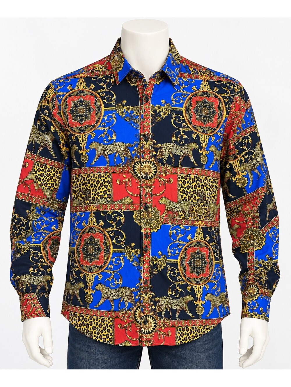 ASOS Men's Large Baroque Long Sleeve Shirt Animal Print